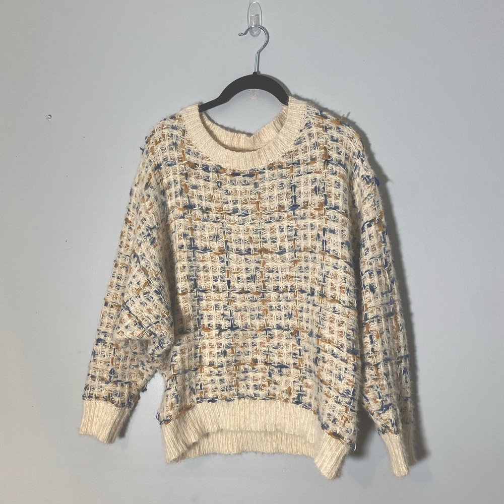 Bohme Cream and Blue Sweater